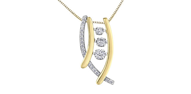 Collar de oro amarillo y blanco de 10 quilates con diamantes de 0,33 quilates, 18&quot;
