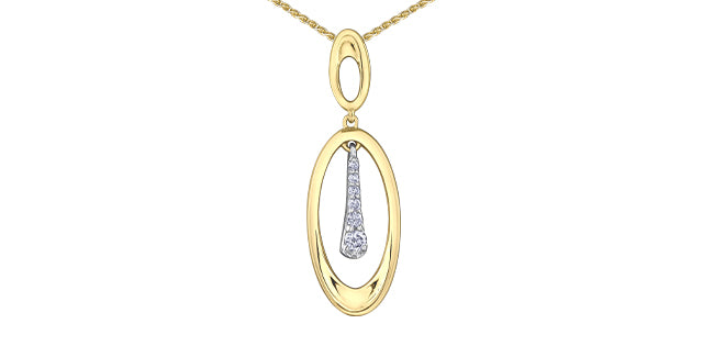 Collar de diamantes de 0,10 quilates en oro amarillo de 10 quilates, 18&quot;
