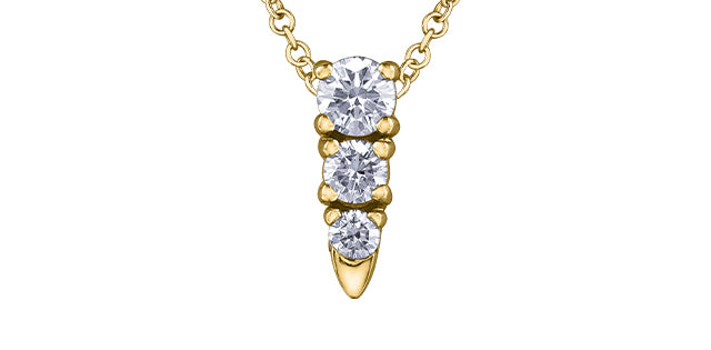 14K Gold 0.25cttw Canadian Diamond Pendant, 18&quot;