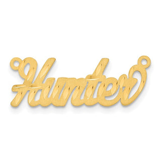 Personalized Name Plate Pendant with 1mm 18" Cable Chain Brushed Diamond Cut Lettering