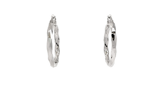10K White Gold 27mm Earrings