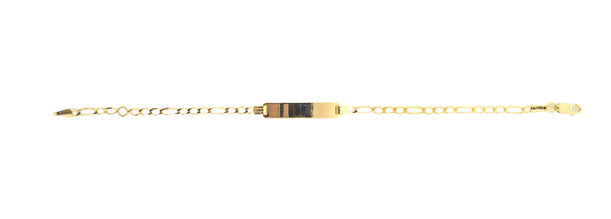 10K Yellow Gold Bracelet with Engravable Plate, 5.75-6.5&quot;