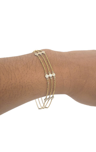 Brazalete de diamantes de 0,45 quilates en oro amarillo de 14 quilates