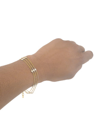 Brazalete de diamantes de 0,45 quilates en oro amarillo de 14 quilates