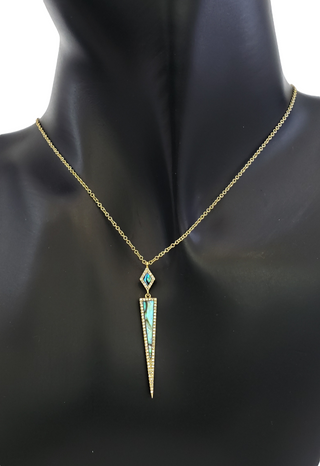 Collar de concha de abulón de oro amarillo de 14 quilates y diamantes de 0,17 quilates, 18"