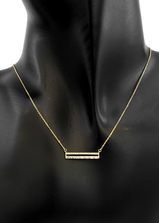 Colgante con barra de diamantes de 0,22 quilates en oro amarillo de 14 quilates, 18"