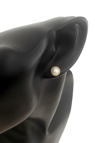 10K Yellow Gold 6mm Cultured Pearl Stud Earrings