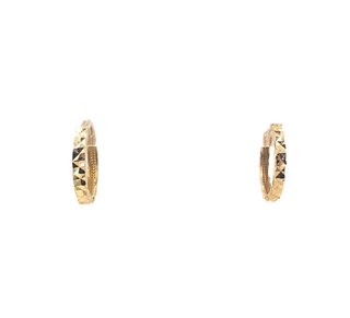 Pendientes de aro / Huggie / con bisagras de oro amarillo de 10 quilates de 14 mm