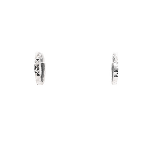 Pendientes de aro / Huggie / con bisagras de oro blanco de 10 quilates de 14 mm