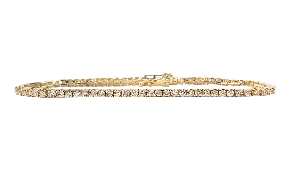 Brazalete de tenis con diamantes de 2,00 quilates en oro amarillo de 10 quilates