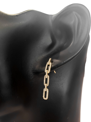 Aretes colgantes de diamantes de 0,33 quilates en oro amarillo de 14 quilates
