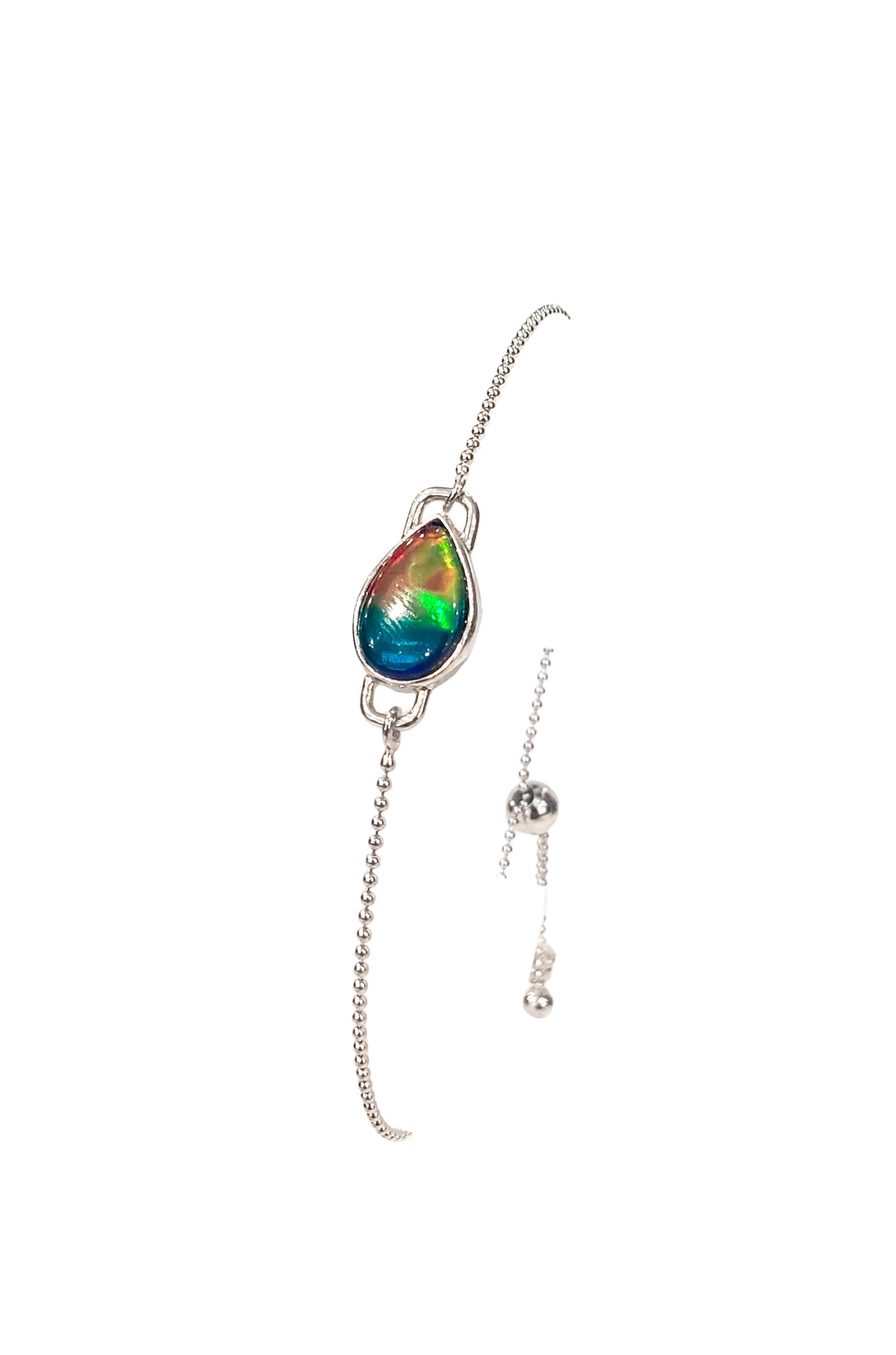 925 Sterling Silver Ammolite Bracelet - 12mm x 8mm