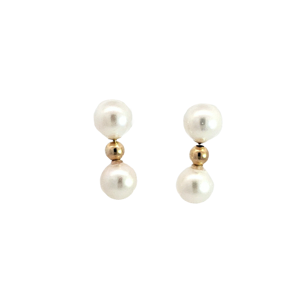 14K Yellow Gold 7-7.5mm Cultured Pearl Earring