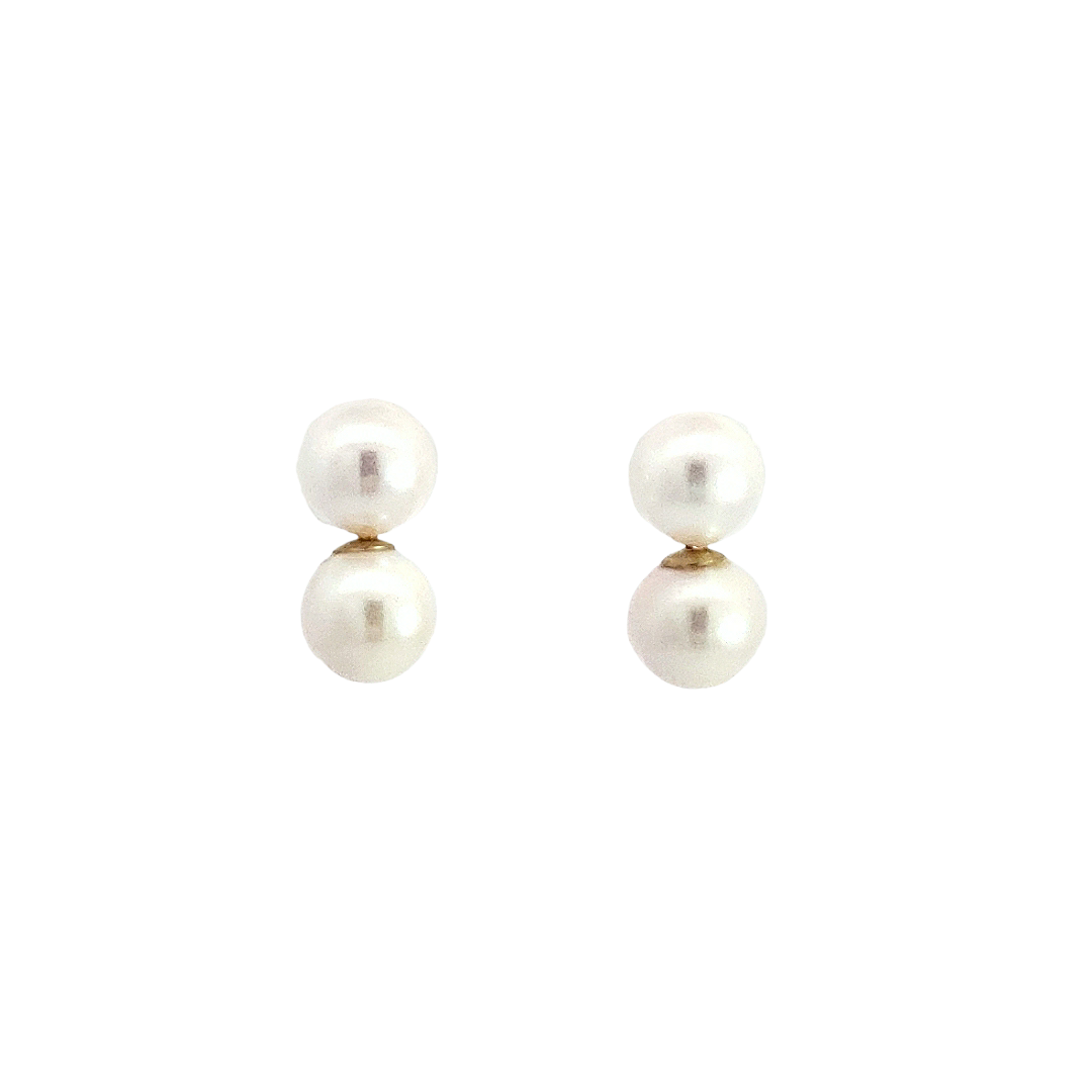 14K Yellow Gold 7-7.5mm Cultured Pearl Earring