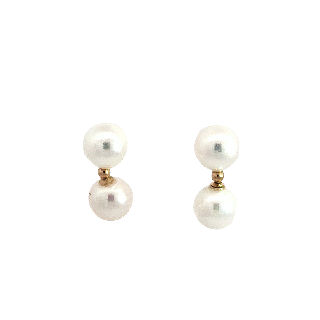 14K Yellow Gold 7-7.5mm Cultured Pearl Earring