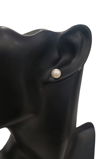 Aretes de perlas cultivadas de 7 a 7,5 mm en oro amarillo de 14 quilates con cierre de mariposa