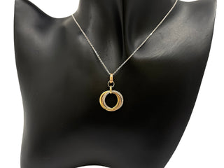 Colgante de diamantes de 0,16 quilates en oro tricolor de 14 quilates, 18"