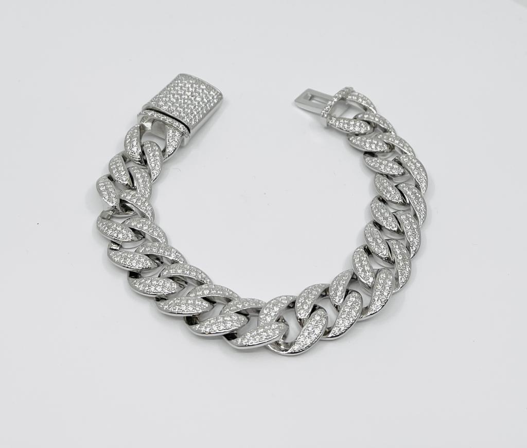 TRACKING - Sterling Silver &amp; Cubic Zirconia Bracelet
