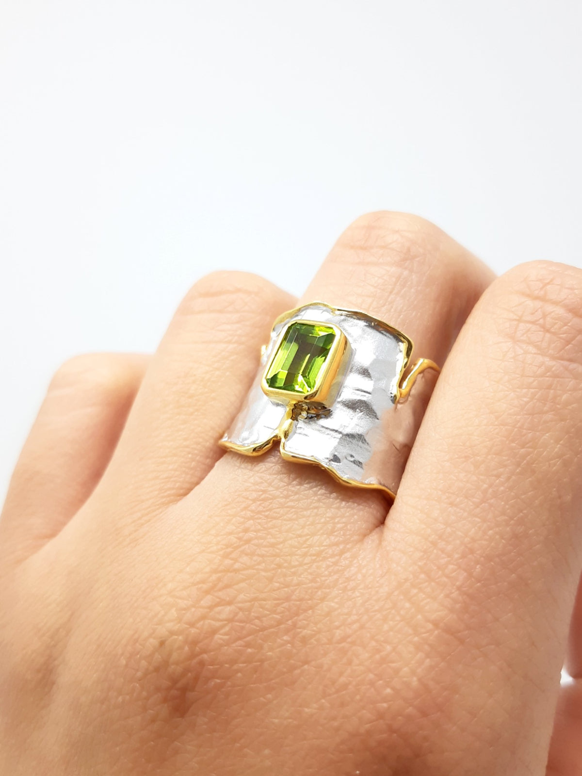 Silver and Peridot Ring