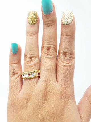 Anillo de Plata y Rubí