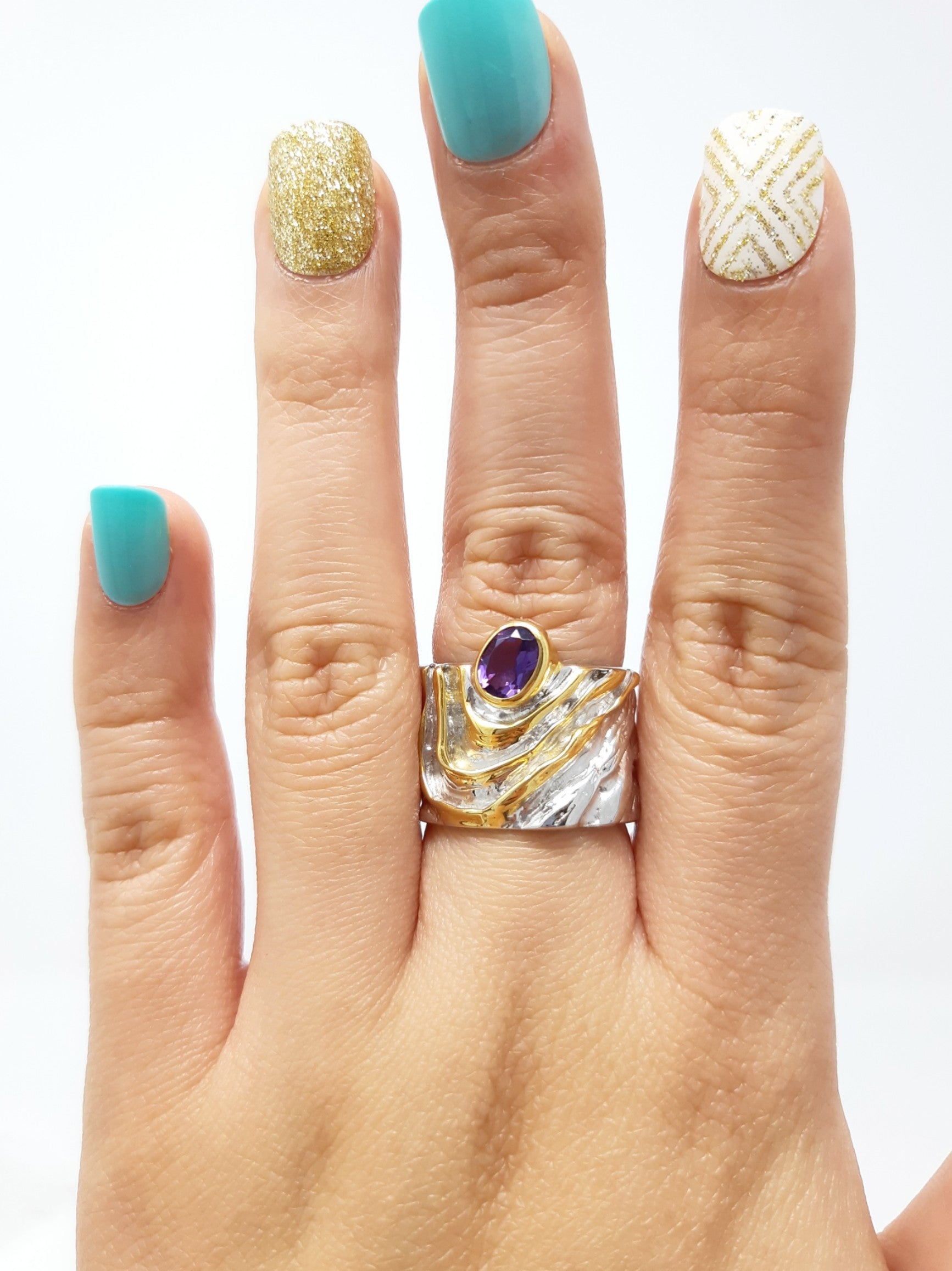 Silver and Amethyst Ring