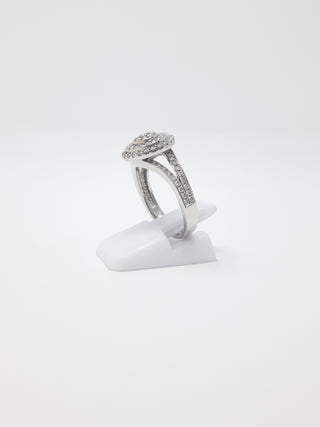 14K White Gold 0.66cttw Diamond Halo Engagement Ring