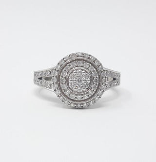 14K White Gold 0.66cttw Diamond Halo Engagement Ring