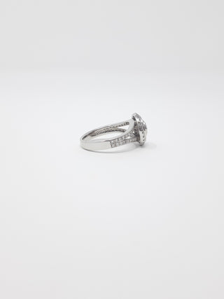 14K White Gold 0.66cttw Diamond Halo Engagement Ring
