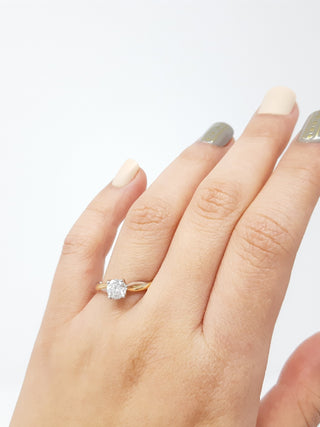 18K White & Rose Gold 0.60cttw Canadian Diamond Engagement Ring