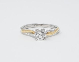 18K White & Rose Gold 0.60cttw Canadian Diamond Engagement Ring
