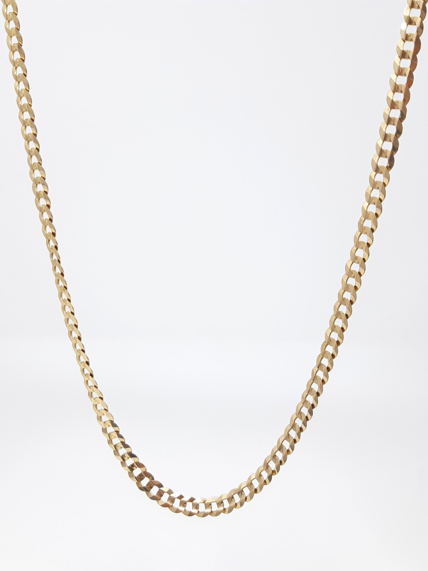 10K Yellow Gold Comfort Curb Chain Necklace, 3.6mm, 20