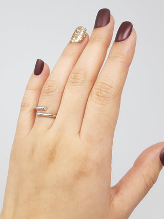 10K Diamond Bypass Ring