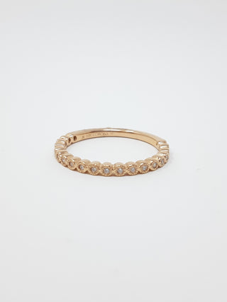 10K Rose Gold 0.10cttw Diamond Ring, size 6.5