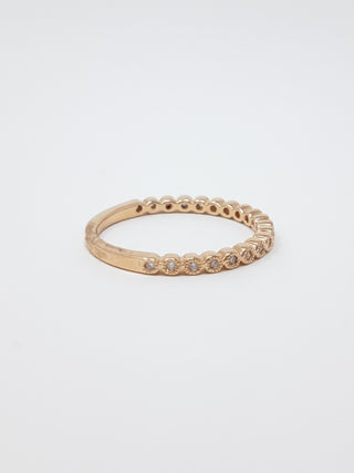 Anillo de diamantes de 0,10 quilates en oro rosa de 10 quilates, talla 6,5