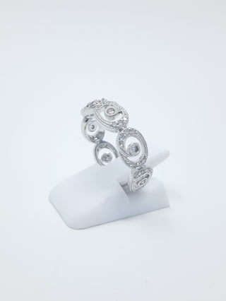 Anillo de diamantes de 0,29 quilates en oro blanco de 14 quilates, talla 6,5