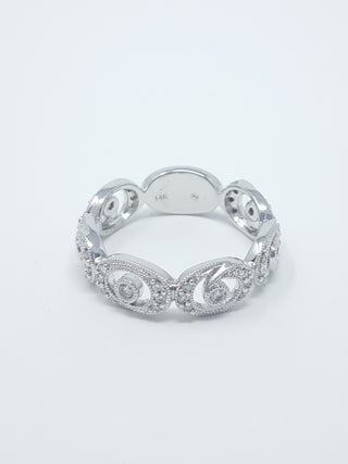 Anillo de diamantes de 0,29 quilates en oro blanco de 14 quilates, talla 6,5