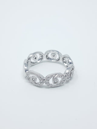 Anillo de diamantes de 0,29 quilates en oro blanco de 14 quilates, talla 6,5