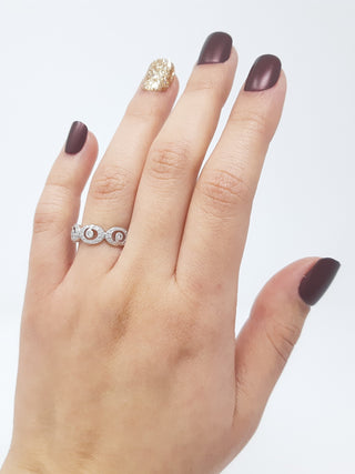Anillo de diamantes de 0,29 quilates en oro blanco de 14 quilates, talla 6,5