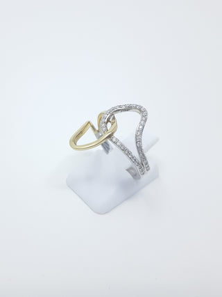 10K White & Yellow Gold 0.21cttw Diamond Ring