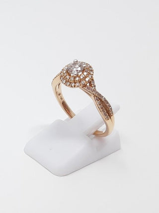 10K Rose Gold 0.23cttw Canadian Diamond Ring, size 6.5