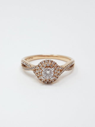 10K Rose Gold 0.23cttw Canadian Diamond Ring, size 6.5