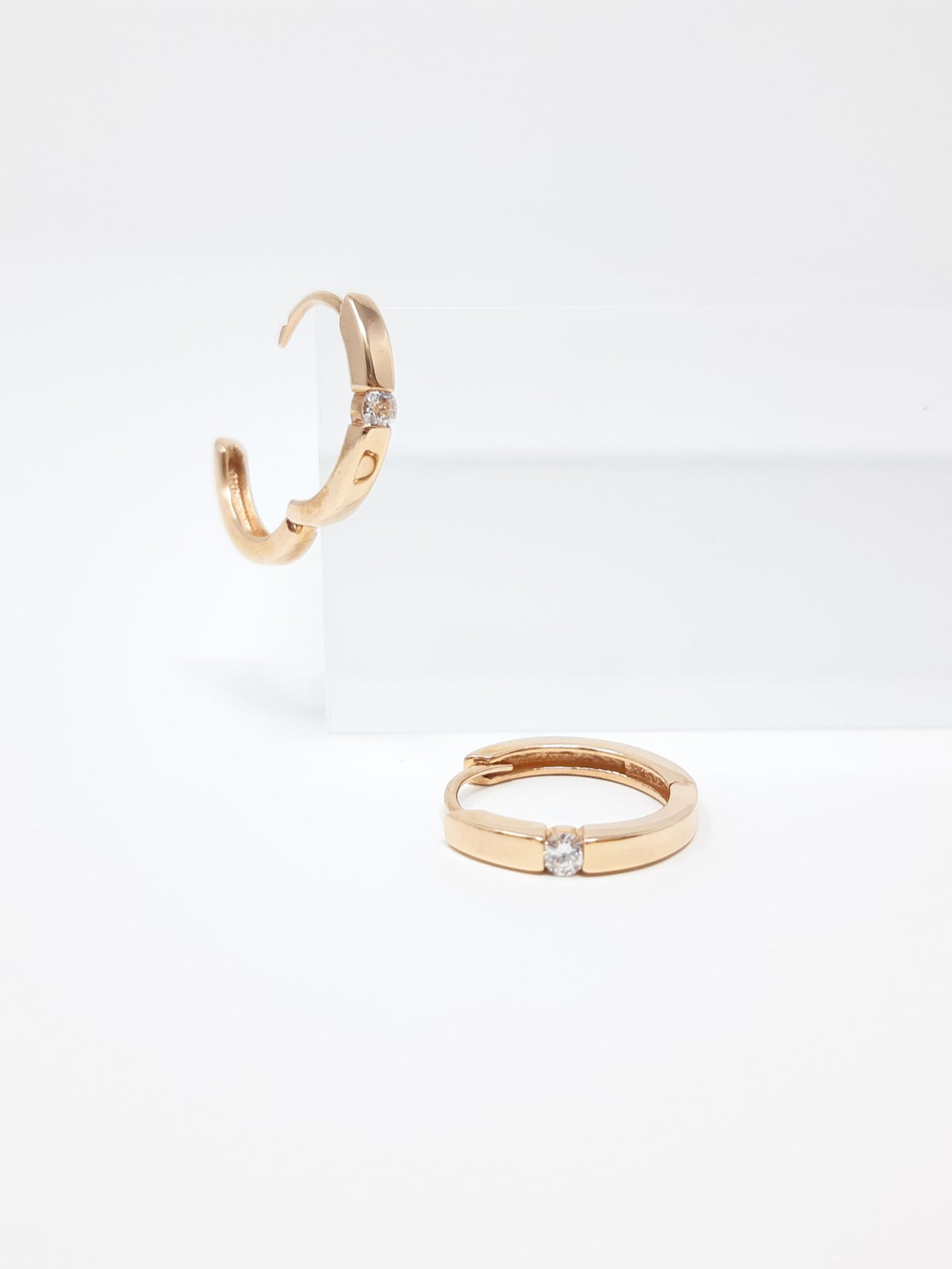 Rose Gold Diamond Hoops