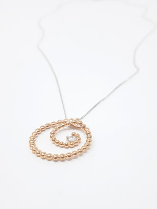 10K White & Rose Gold 0.08cttw Diamond Pendant, 18"