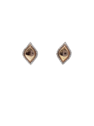 Aretes de diamantes de 0,13 quilates en oro blanco y rosa de 10 quilates