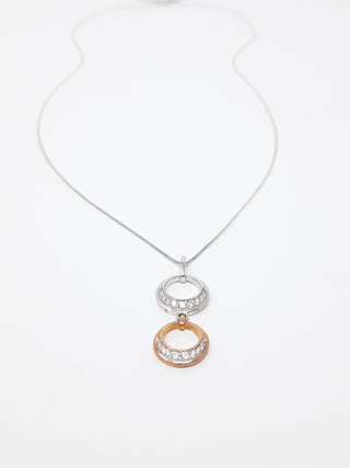 Colgante de diamantes de 0,39 quilates en oro blanco y rosa de 10 quilates, 18"