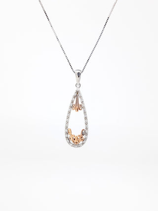 Colgante de diamantes de dos tonos