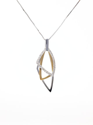 Colgante de diamantes de 0,22 quilates en oro de 14 quilates en dos tonos, 18"