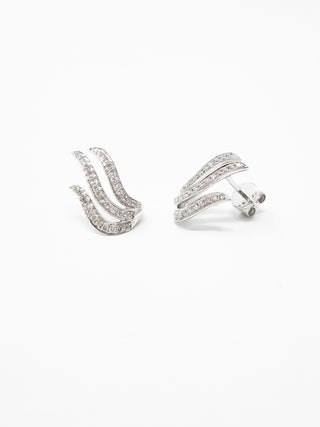 Aretes de diamantes de 0,36 quilates en oro blanco de 14 quilates