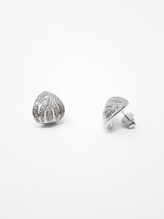 Aretes de diamantes de 0,37 quilates en oro blanco de 14 quilates