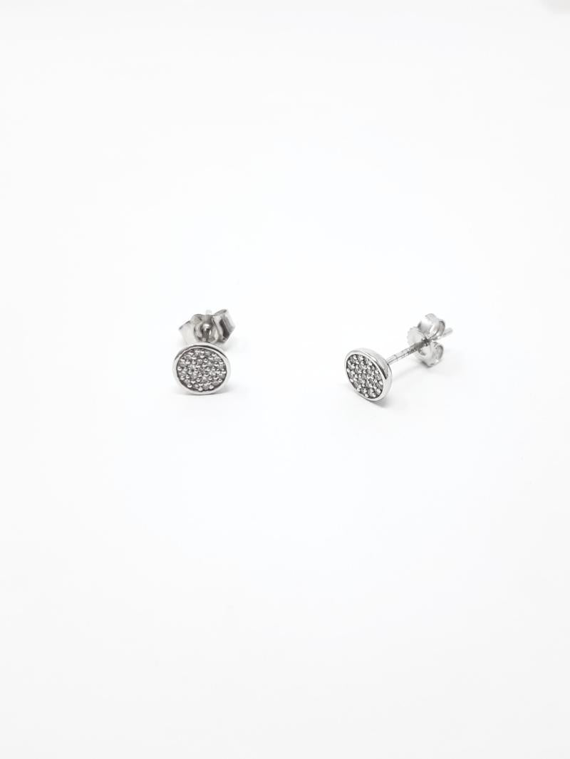 10K White Gold Diamond Stud Earrings